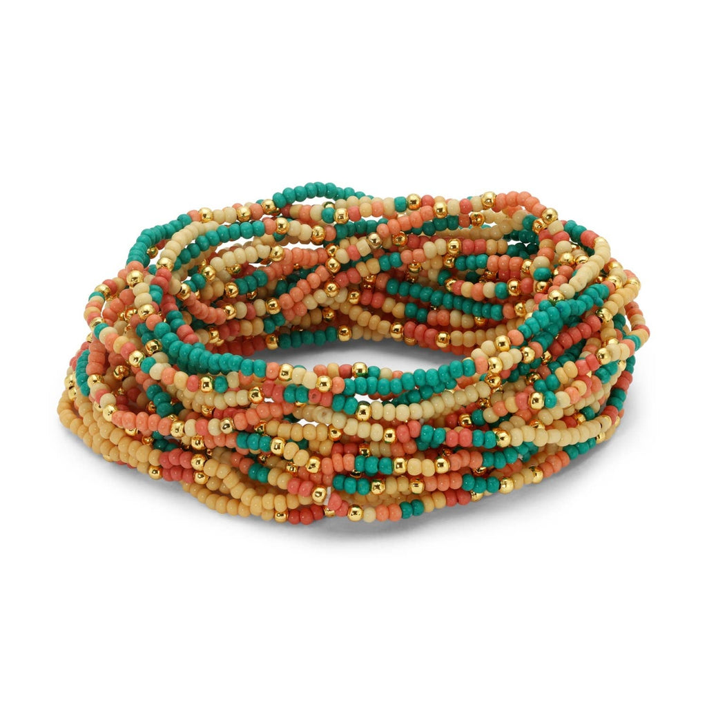 Peachy Pop Seed Bead Bracelets