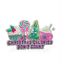 Christmas Calories Don't Count Snacks Sequin Christmas Patch
