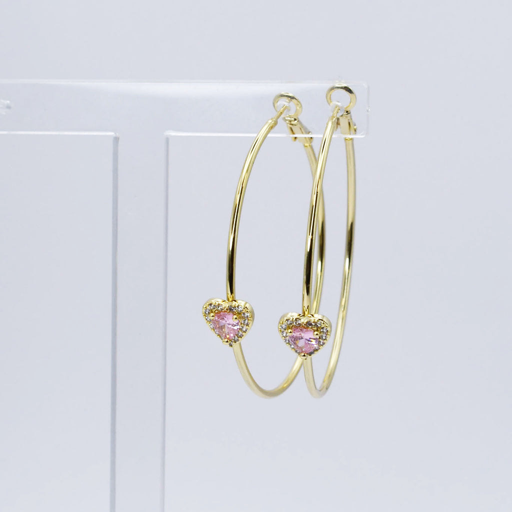 1 Radiance Pink Heart Hoop