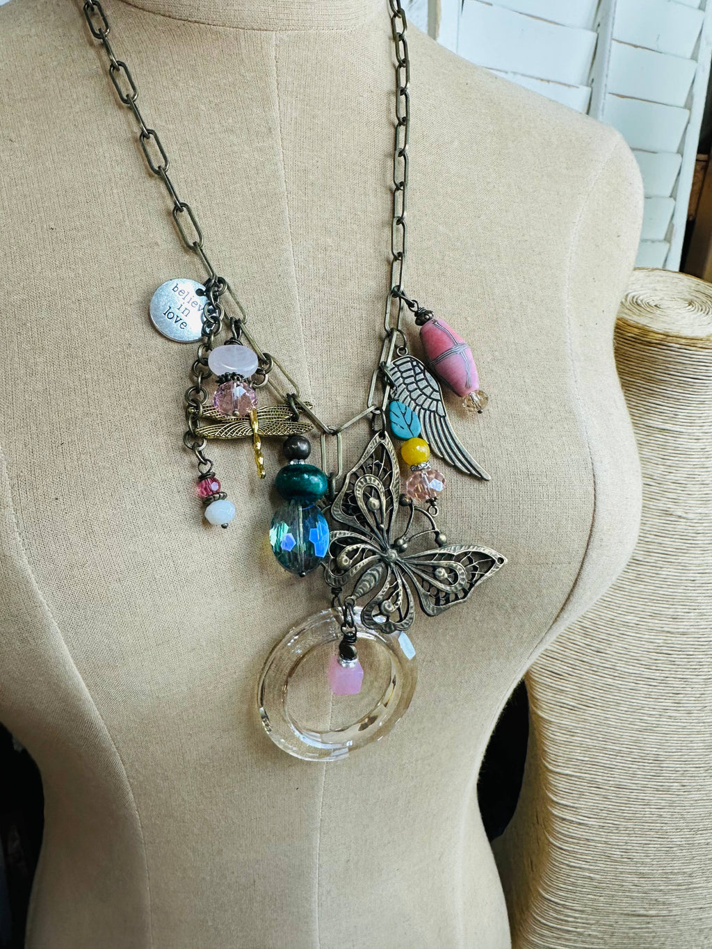 Gypsy Junk Originals  Butterfly Necklace 