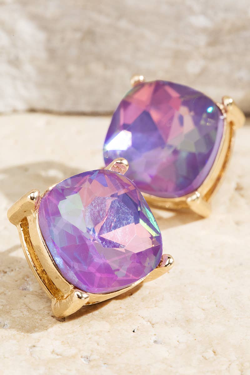 Peach Prism Glow Stud Earrings