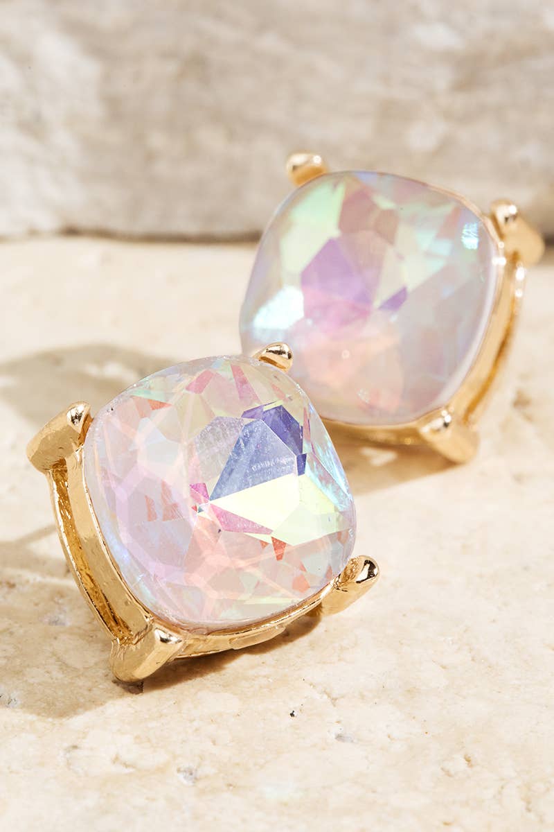 Peach Prism Glow Stud Earrings
