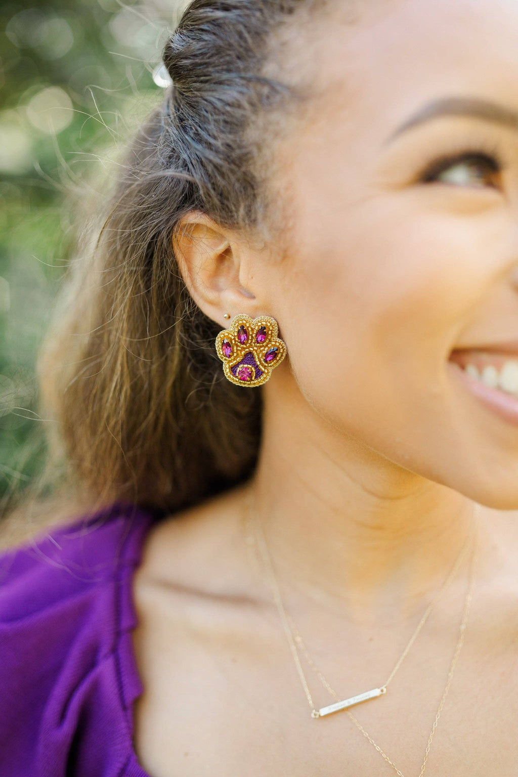 Game Day Glam LSU Paw Statement Earrings