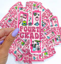 Fourth grade glitter school bookbag embroidery patch iron