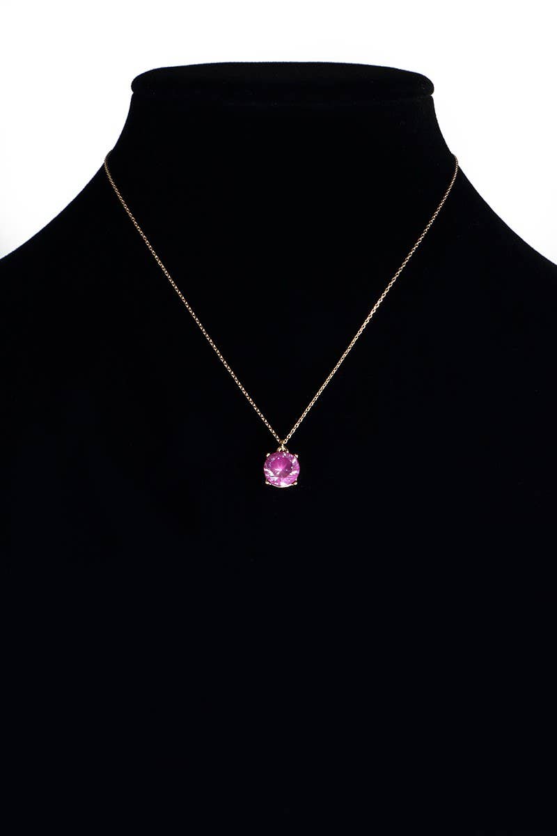 Peach Prism Crystal Pendant Necklace