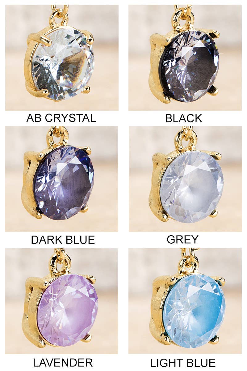 Peach Prism Crystal Pendant Necklace