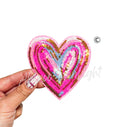 Colorful Pink Splatter Heart Sequins Valentines Day Patch Sm