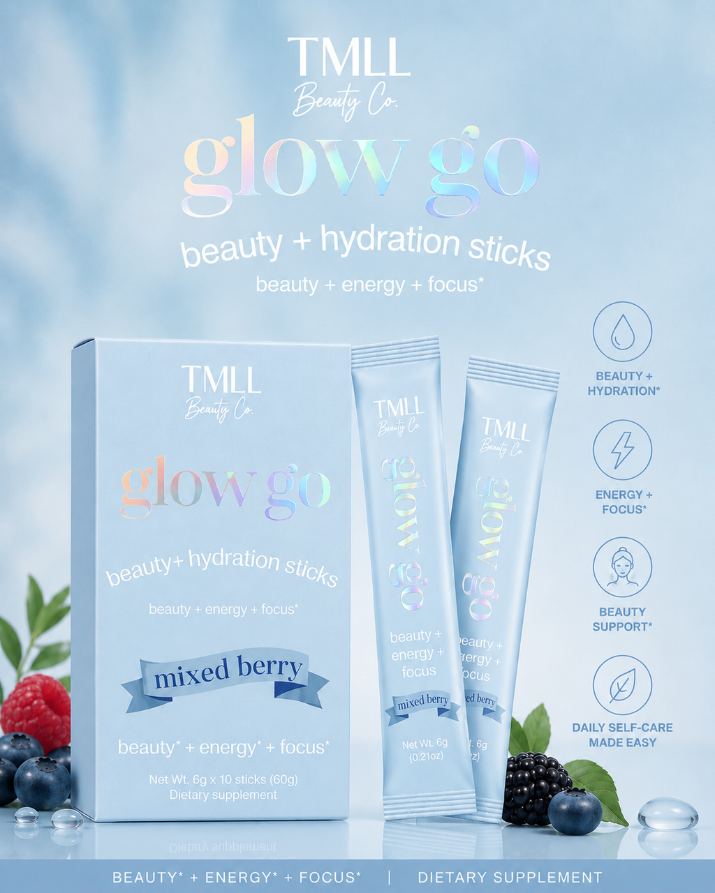 Glow Go Wellness Drinks - Berry Bliss