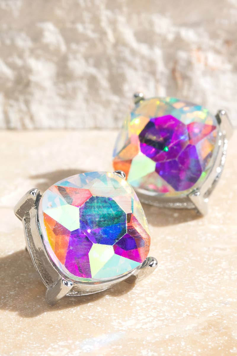 Peach Prism Glow Stud Earrings