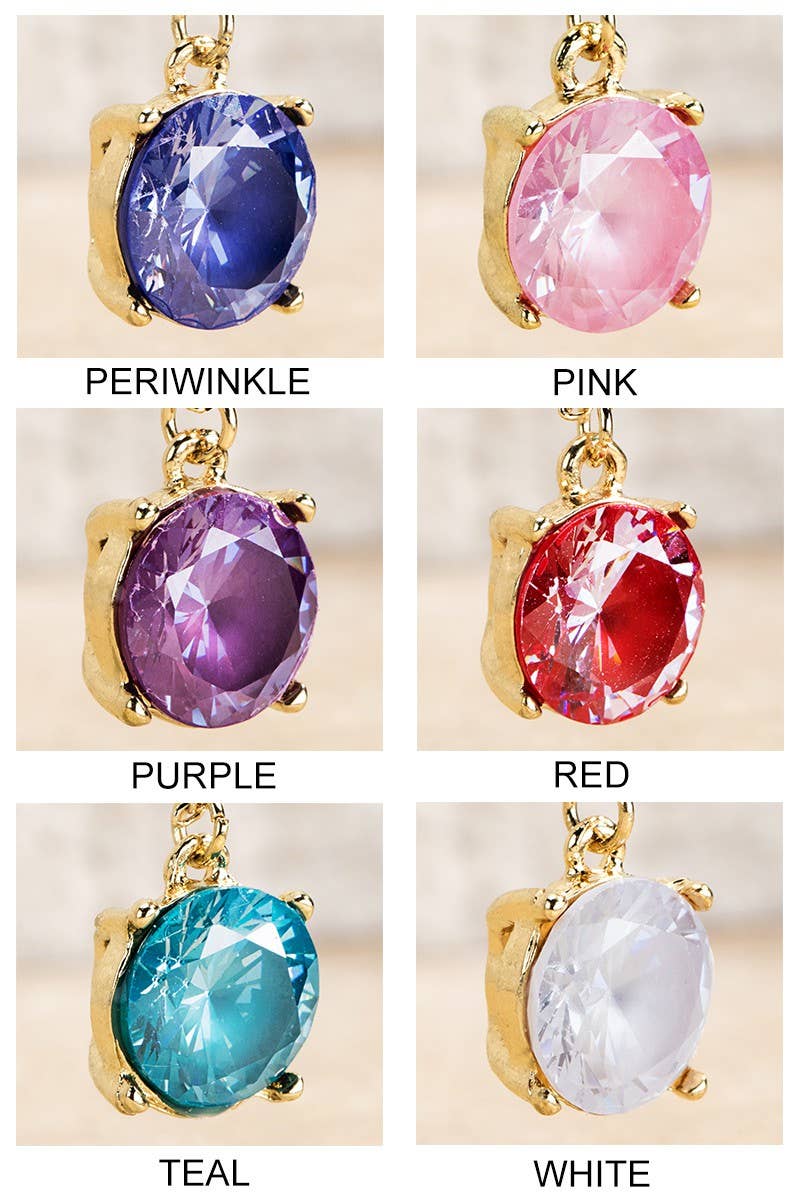 Peach Prism Crystal Pendant Necklace