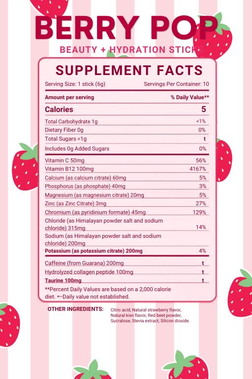 Glow Go Wellness Drinks - Berry Pop