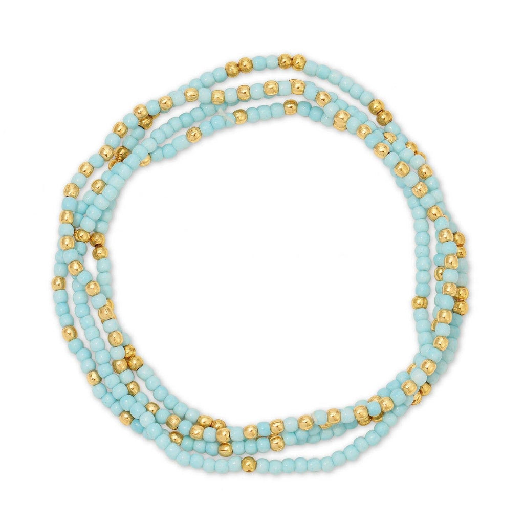Coastal Blues Seed Bead Bracelet