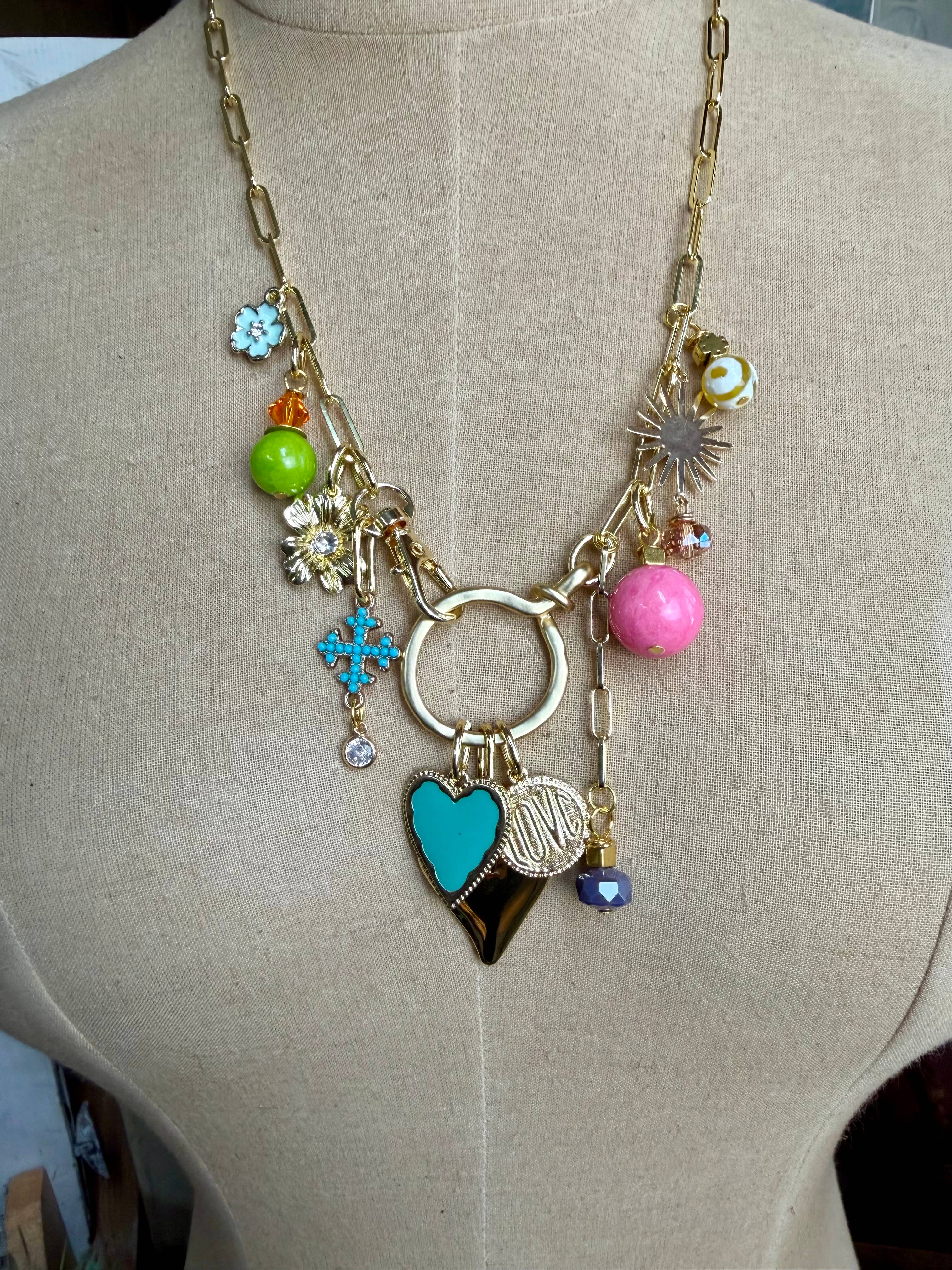 Colorful Roulette Charm Neck