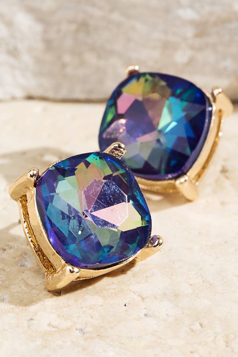 Peach Prism Glow Stud Earrings