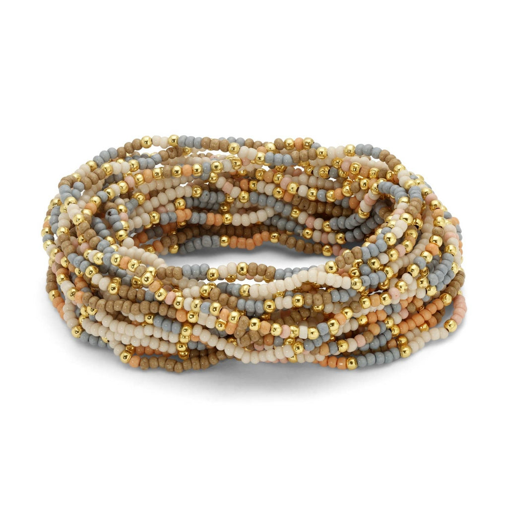 Peachy Pop Seed Bead Bracelets