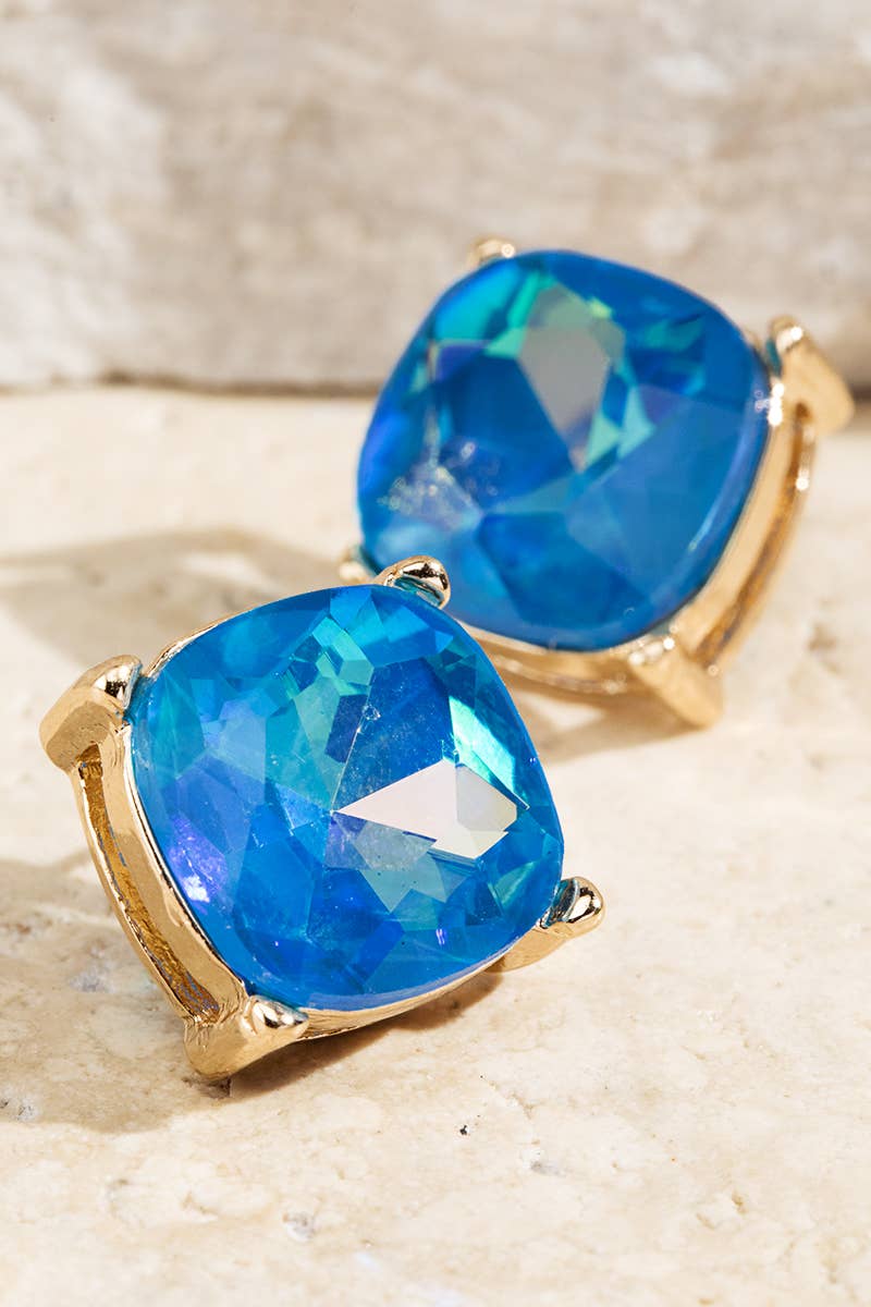 Peach Prism Glow Stud Earrings
