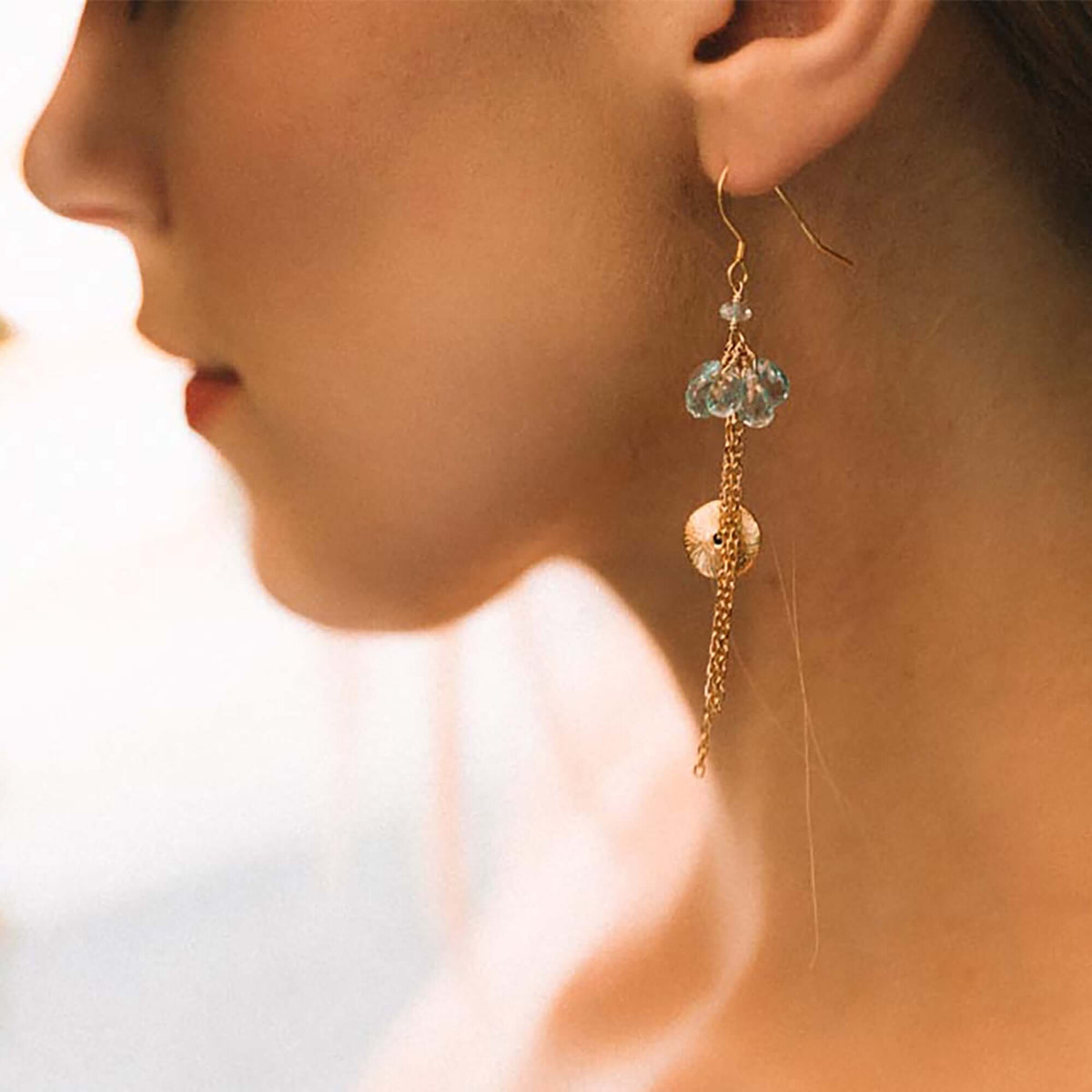 Aquamarine En Pointe Earrings