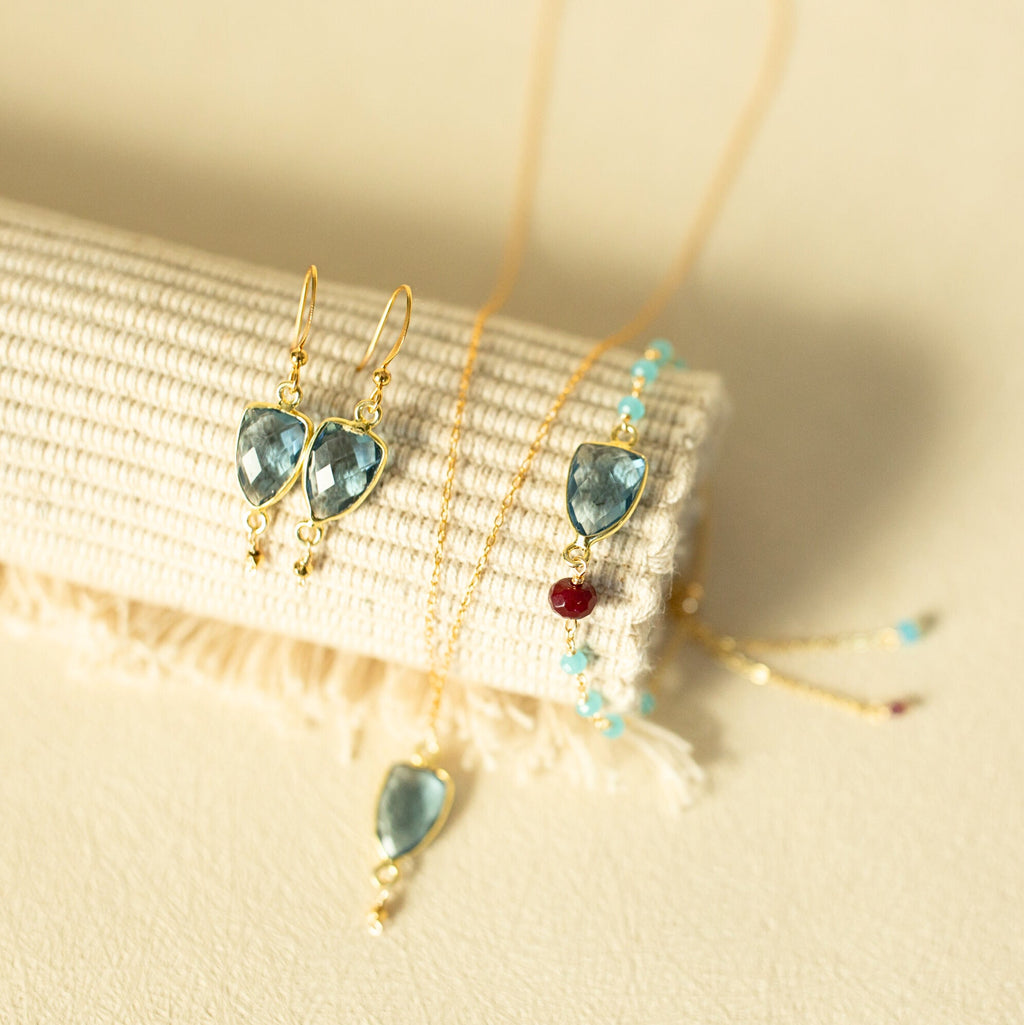 London Blue Gold Isla Necklace
