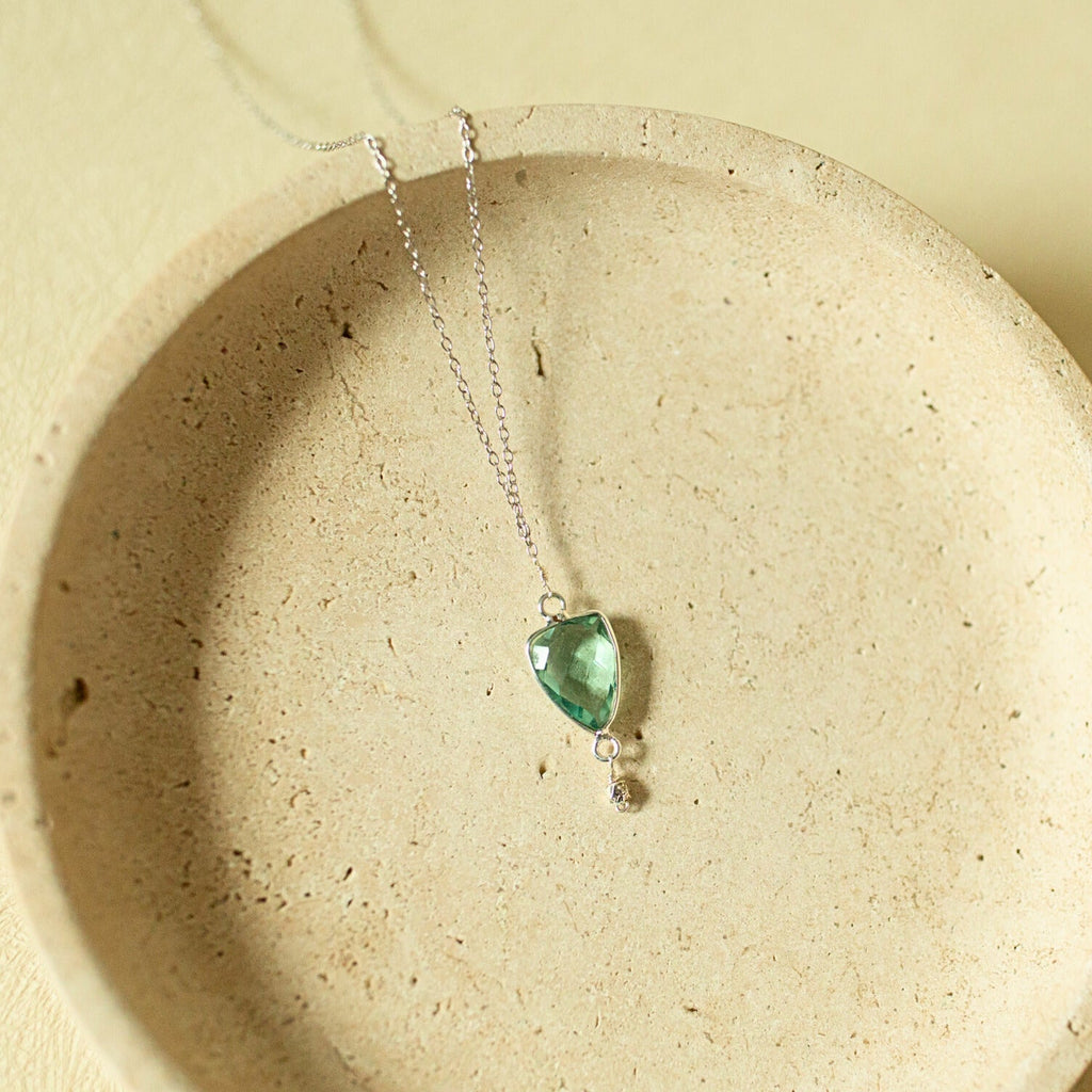 Green Amethyst Silver Isla Necklace