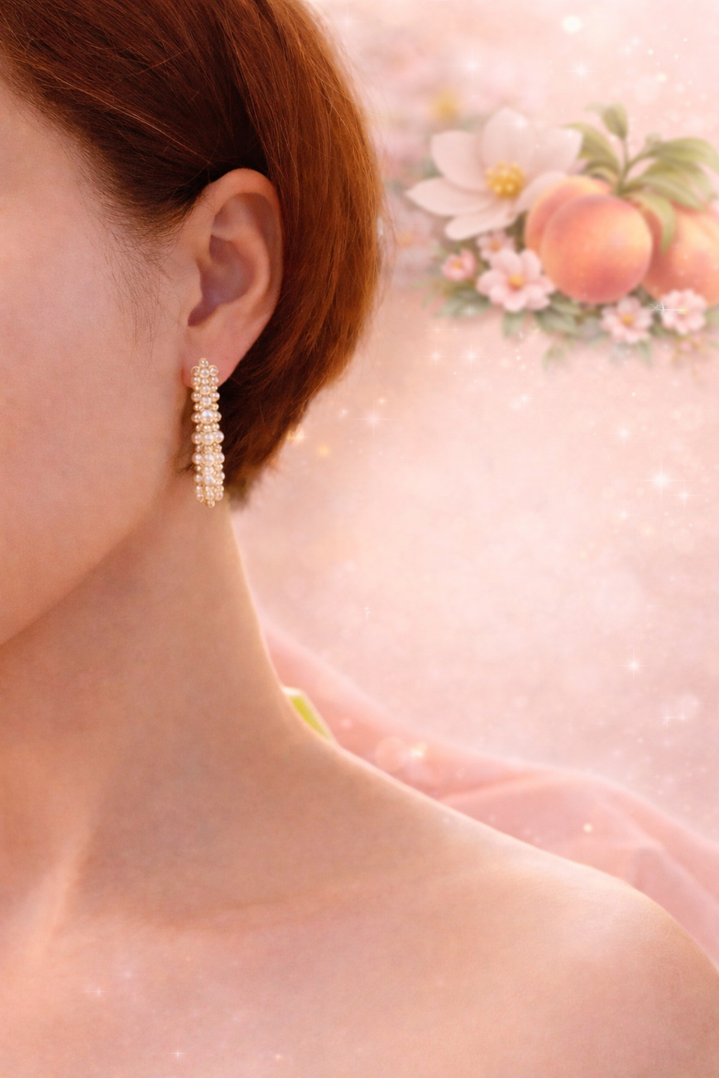 Golden Pearl Glow Hoops