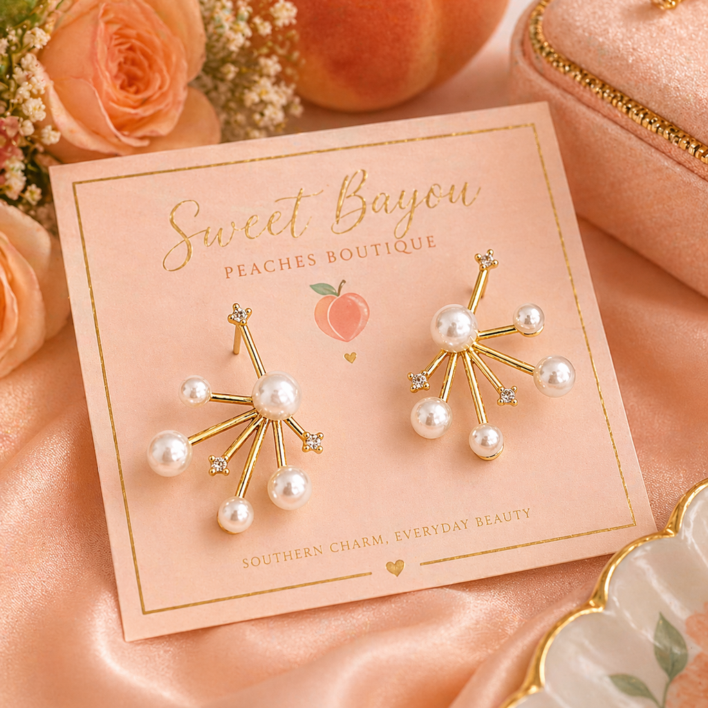Southern Sparkle Pearl Burst Earrings