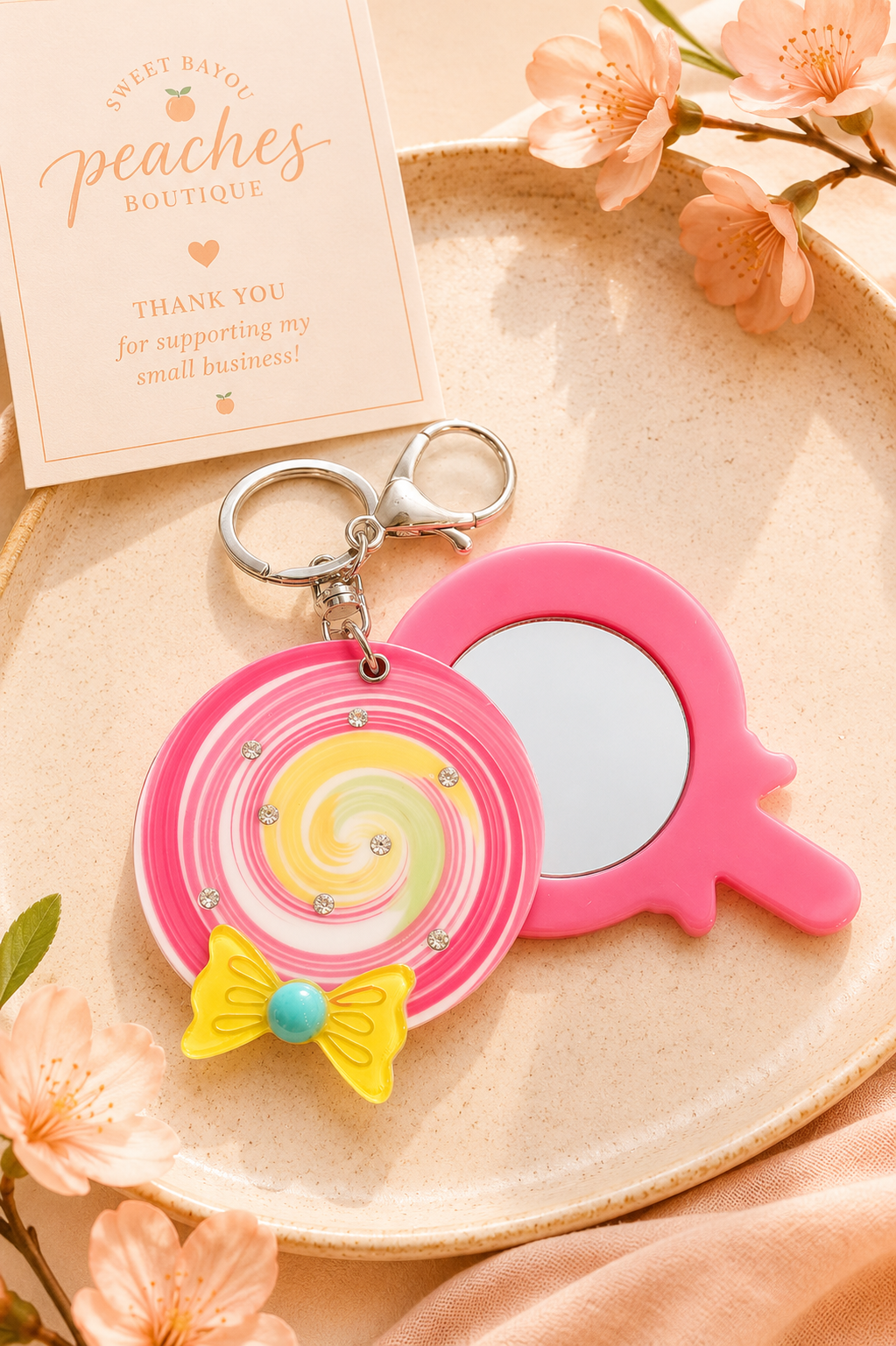 Sweet Swirl Mirror Tote Charm