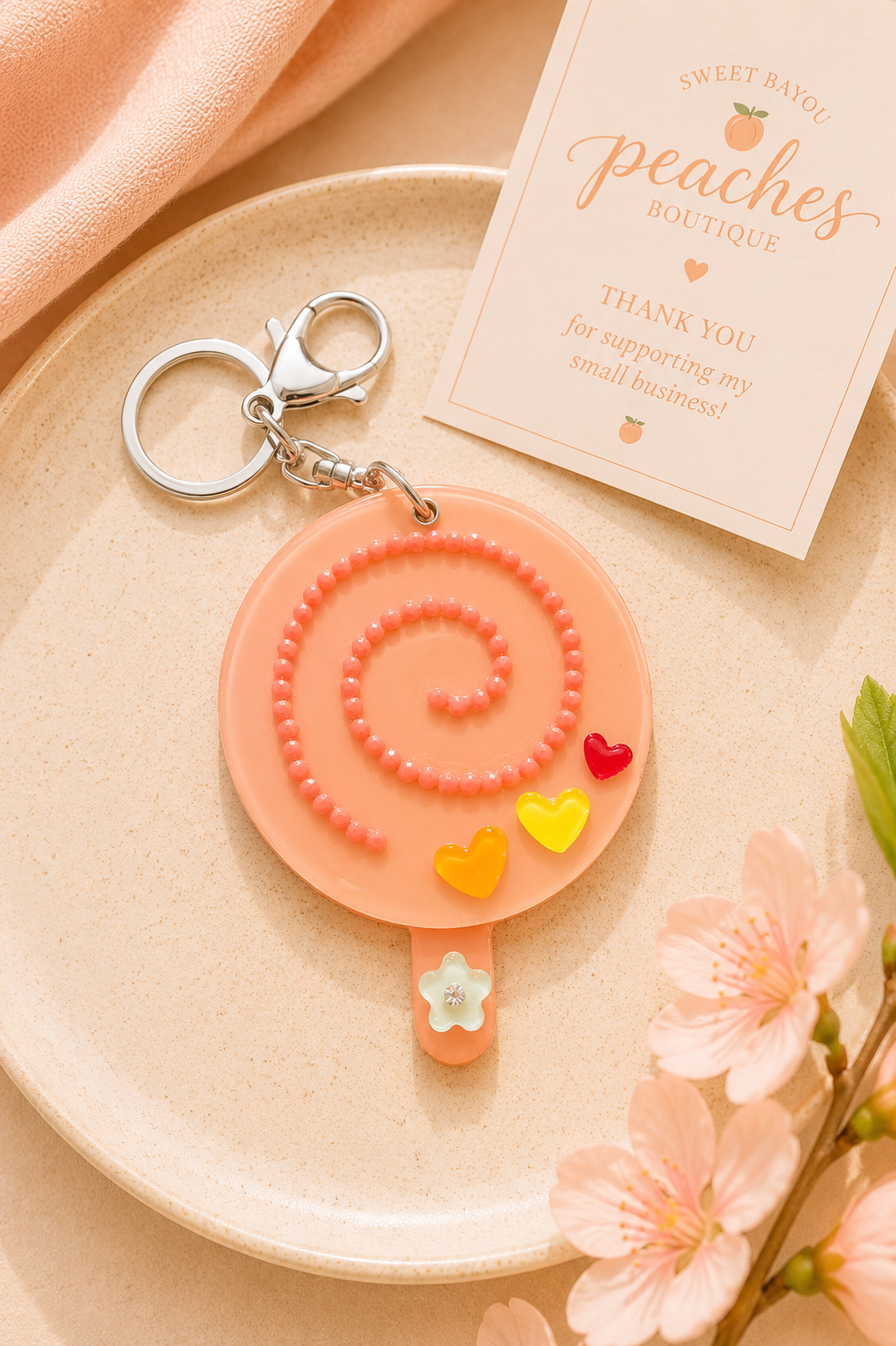 Sweet Swirl Mirror Tote Charm