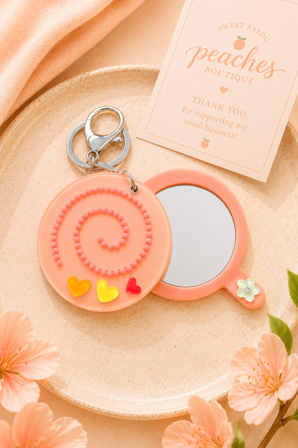 Sweet Swirl Mirror Tote Charm