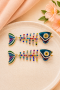 Coastal Sparkle Fishbone Statement Earrings
