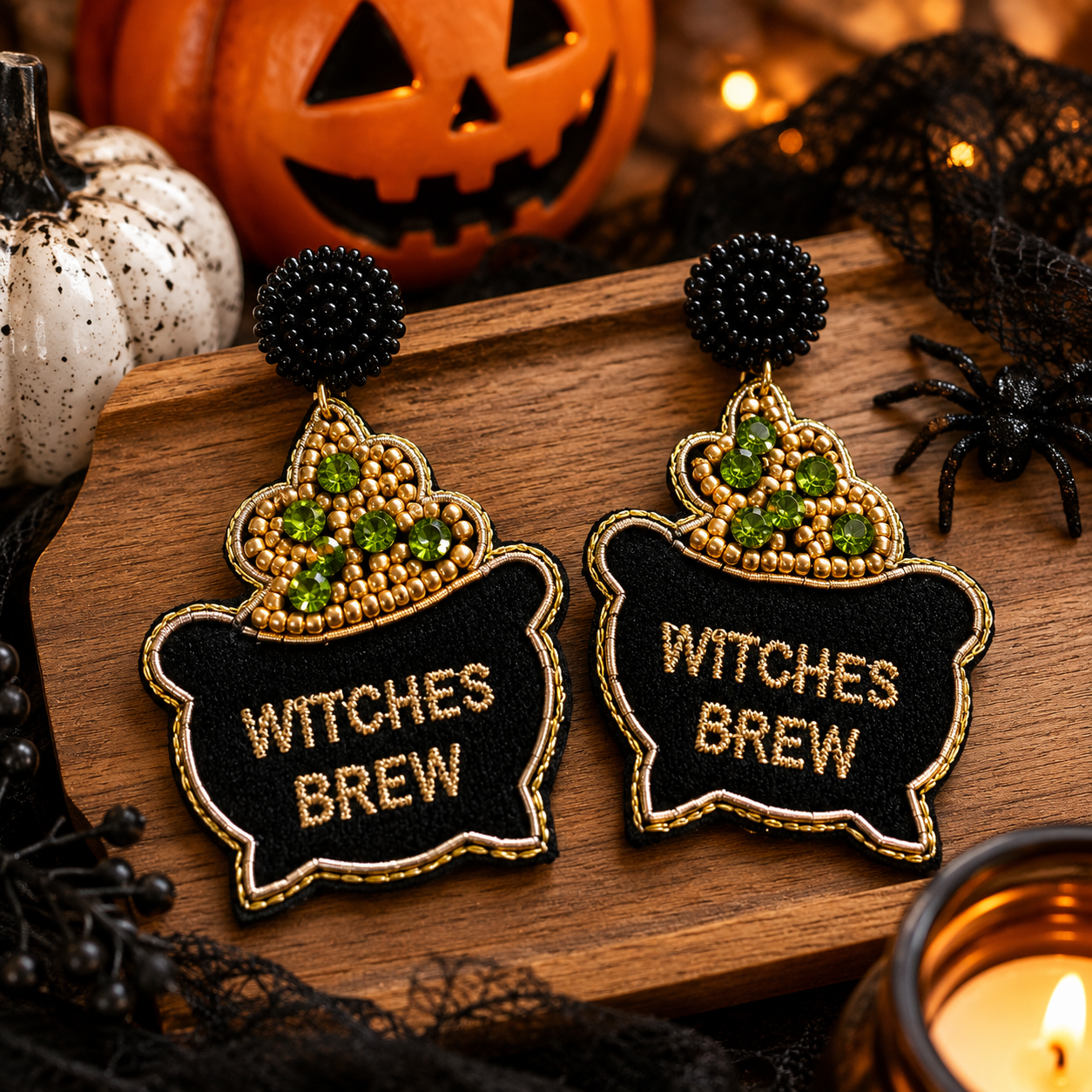 Witches' Brew Beaded Statement Earrings