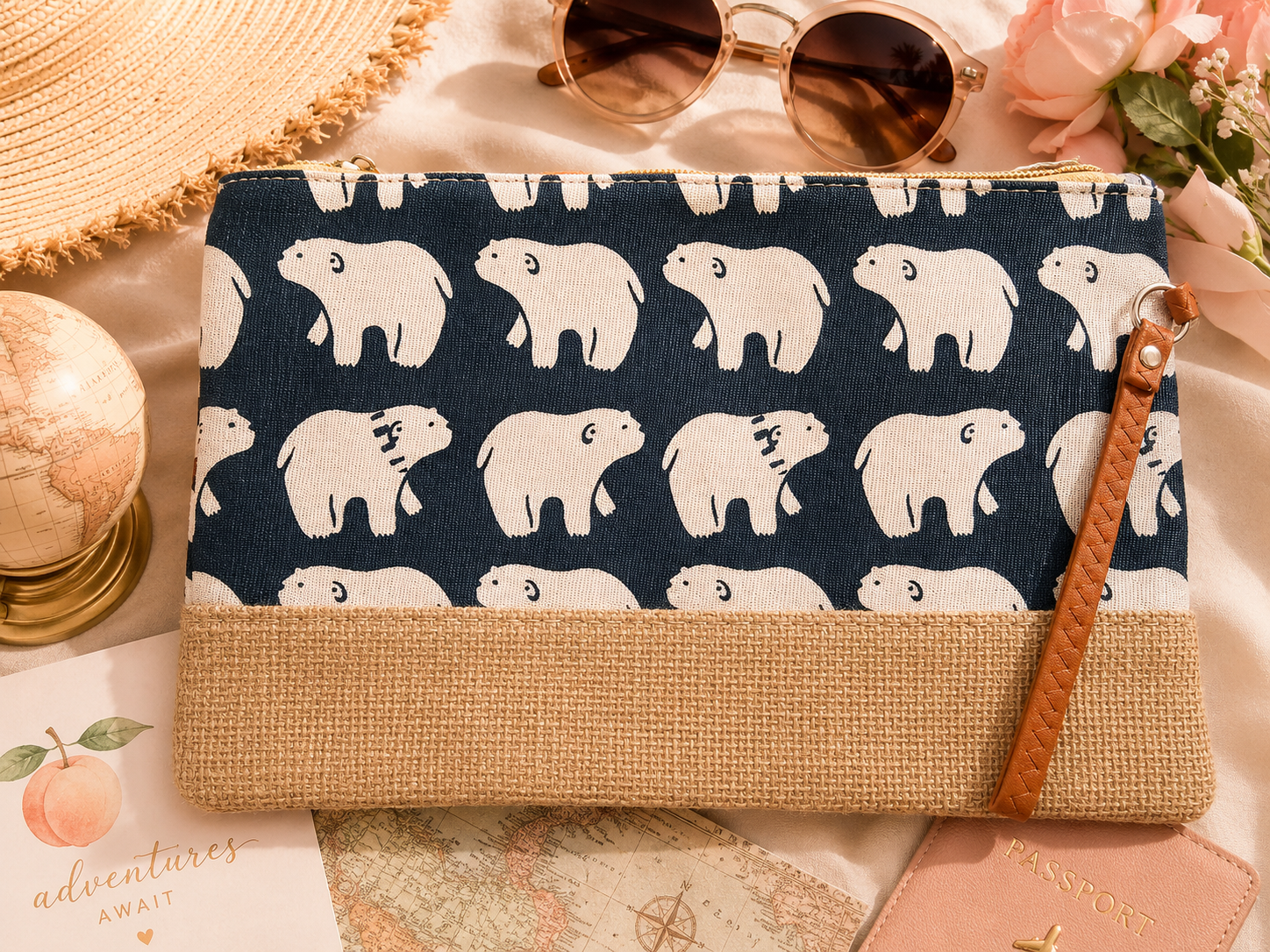 Arctic Adventure Canvas Travel Wristlet