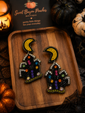 Midnight Manor Haunted House Statement Earrings