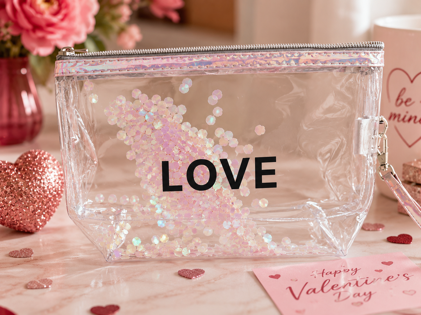 Love Sparkle Cosmetic Bag