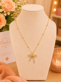 Dainty Sparkle Bow Necklace