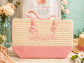 Seaside Escape Canvas & Woven Beach Tote
