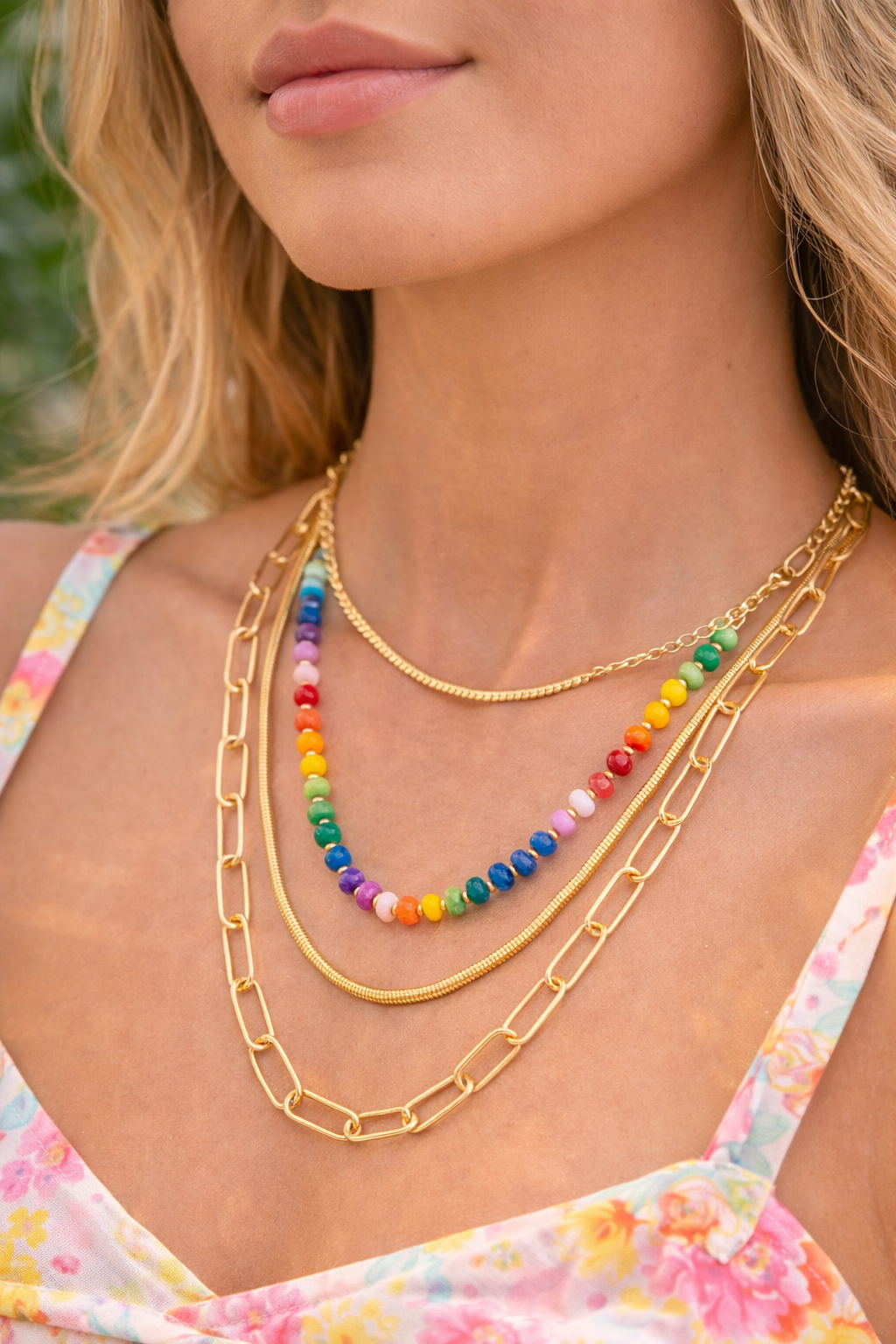 Confetti Glow Layered Necklace