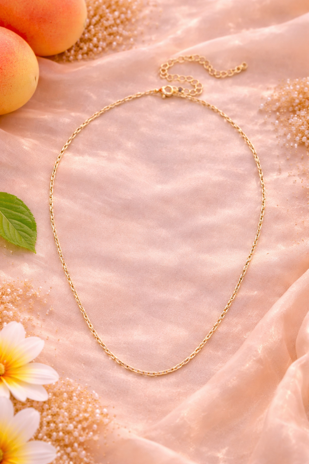 Golden Glow Dainty Chain Necklace