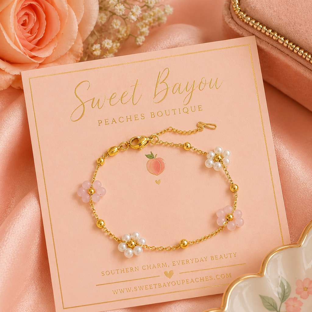 Peach Blossom Pearl Bracelet