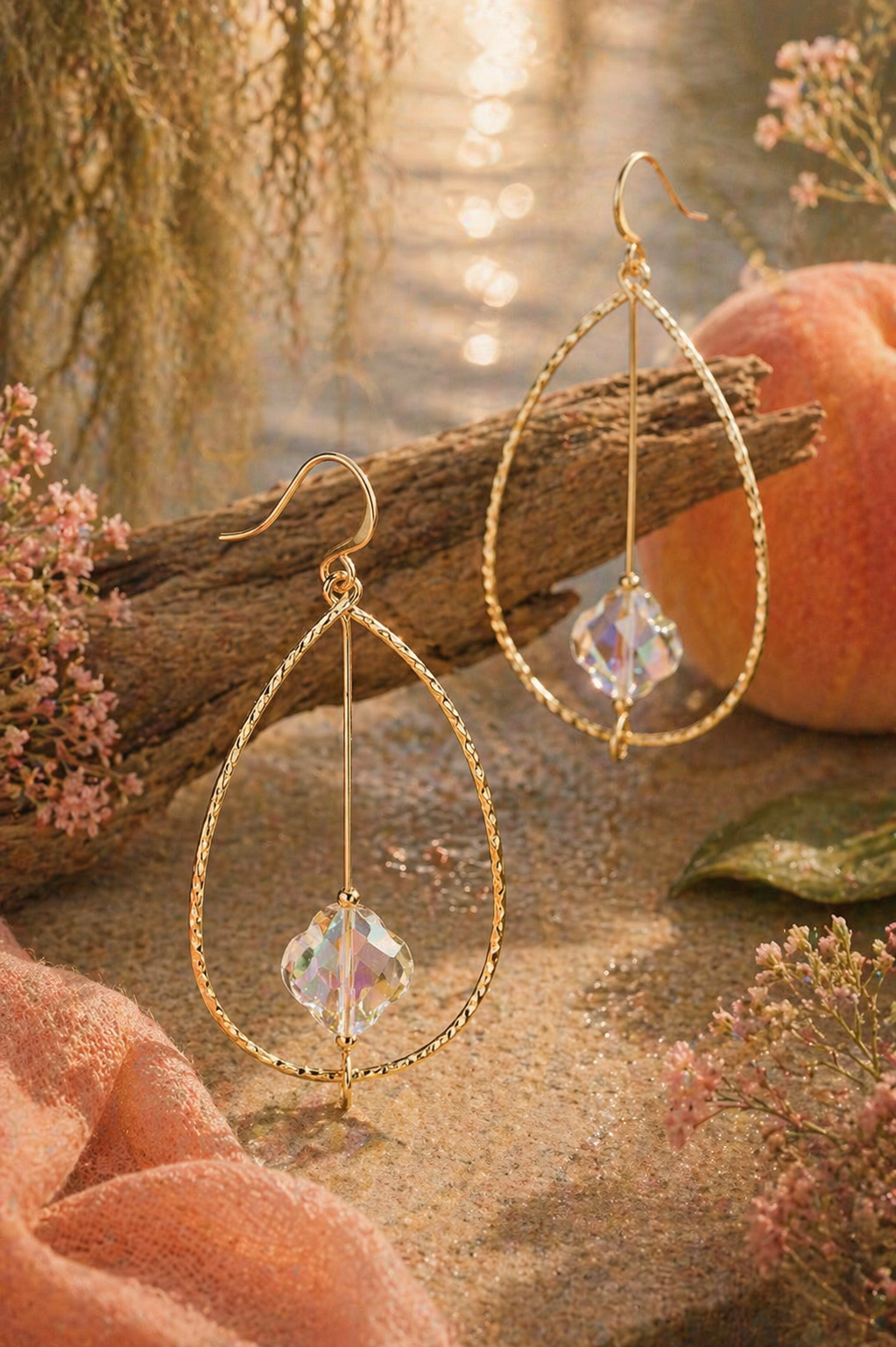 Bayou Glow Crystal Teardrop Earrings
