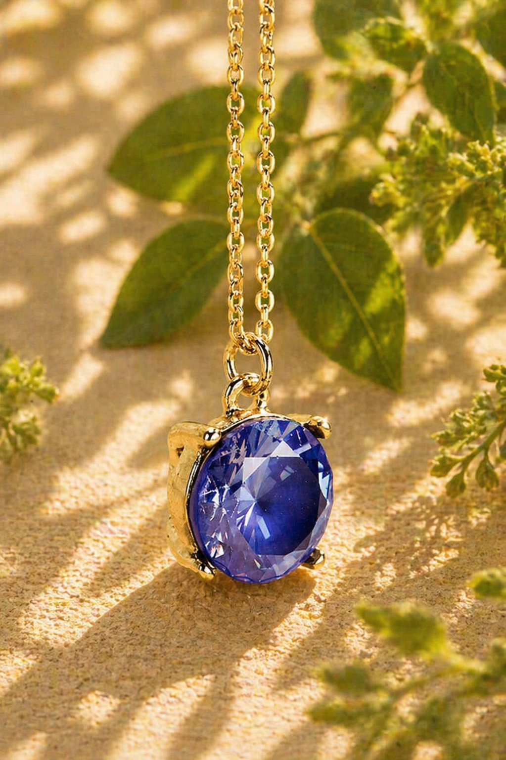 Peach Prism Crystal Pendant Necklace
