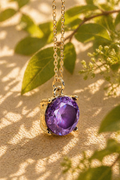 Peach Prism Crystal Pendant Necklace