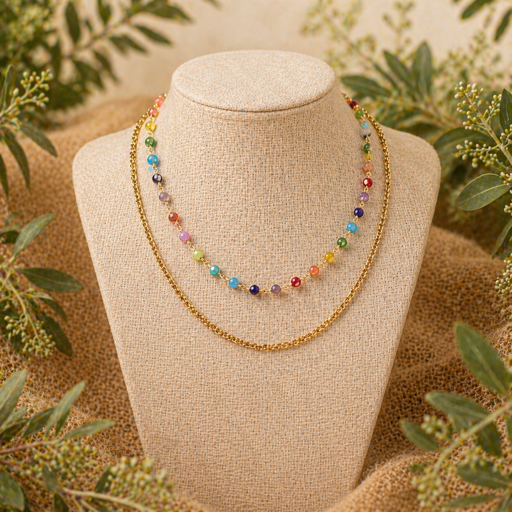 Golden Hour Layered Beaded Necklace Set