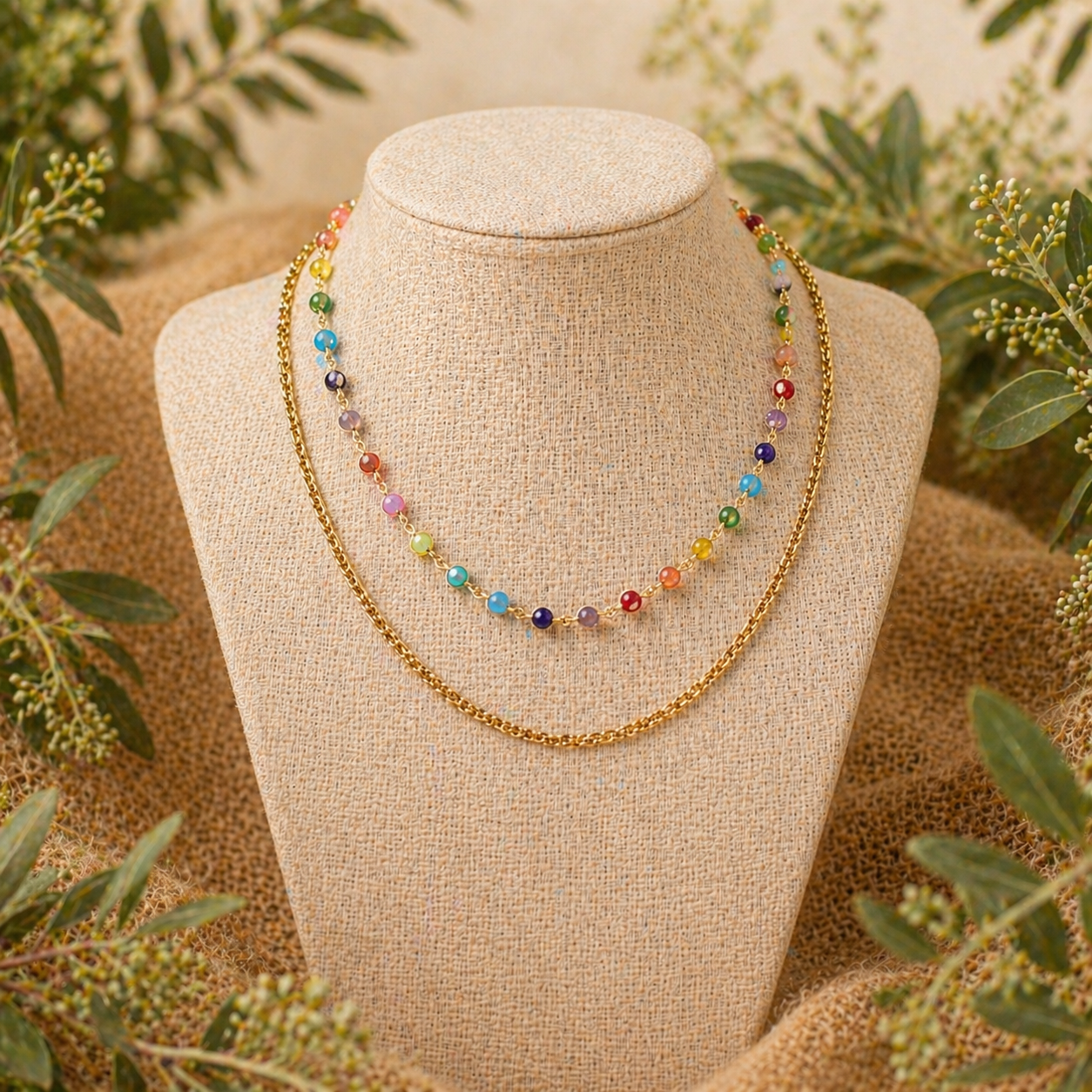 Golden Hour Layered Beaded Necklace Set