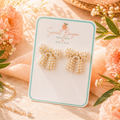 Sweet Pearl Bow Statement Earrings