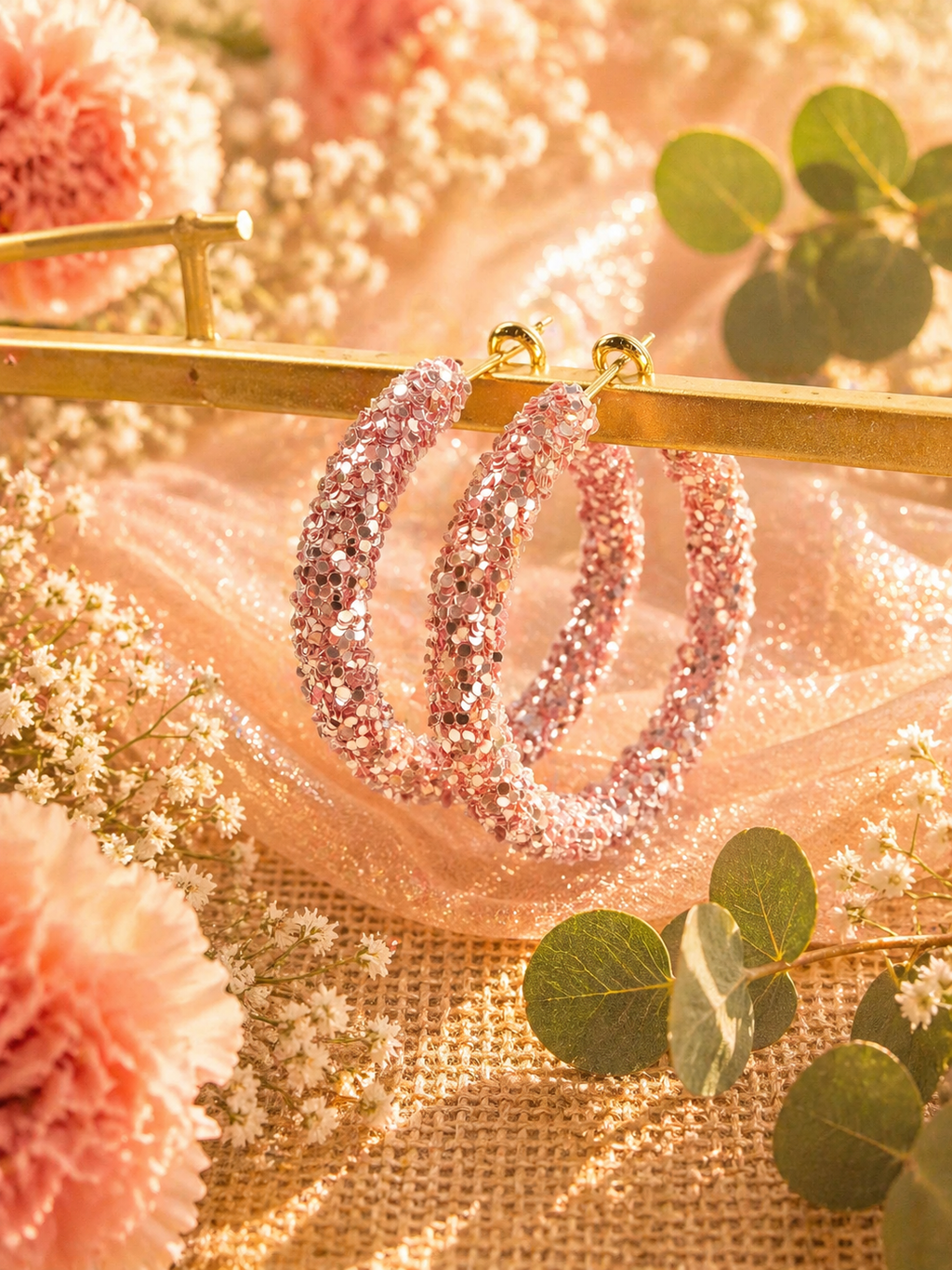 Confetti Sparkle Hoop Earrings