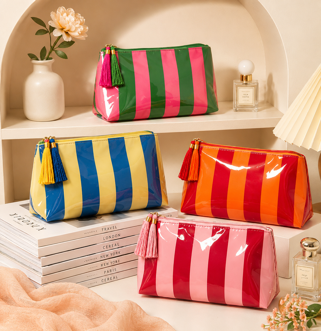 Sunset Stripe Cosmetic Pouch