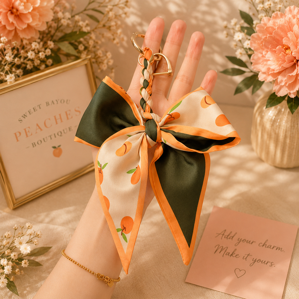 Tie Me Peachy Bow Charm
