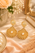 Seaside Pearl Shell Statement Earrings