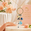 Blue Bayou Gemstone Hoop Necklace