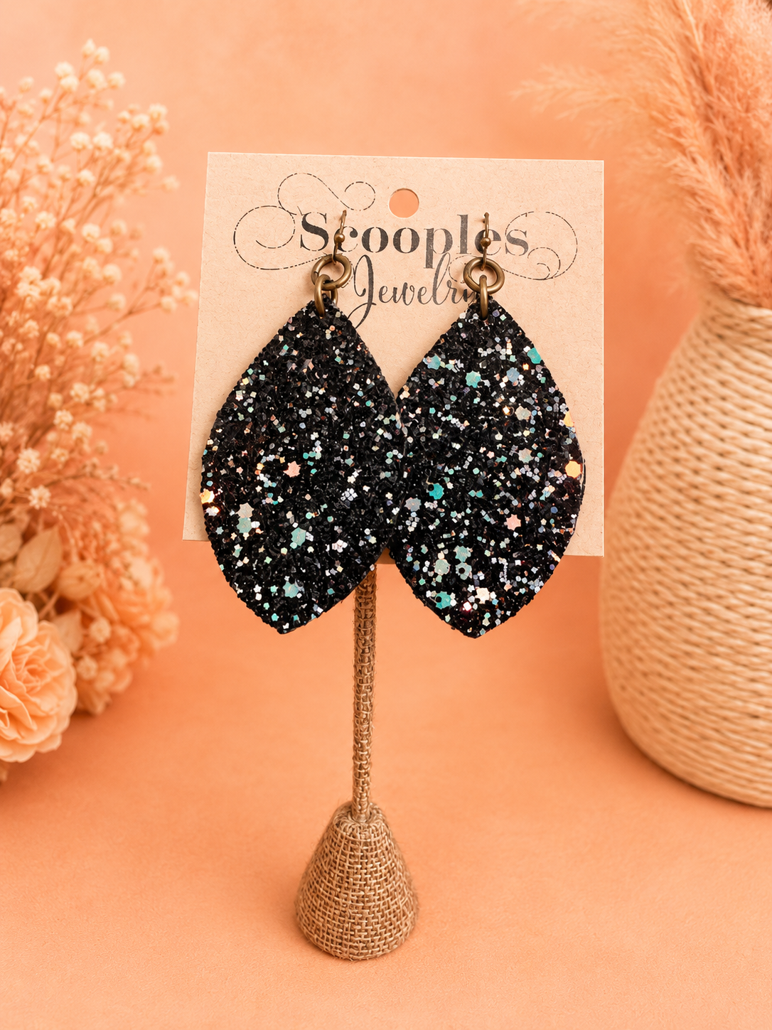 Midnight Sparkle Glitter Earrings